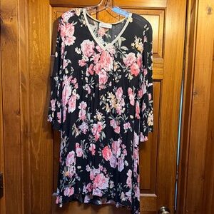 Chris & Carol Black Floral Dress